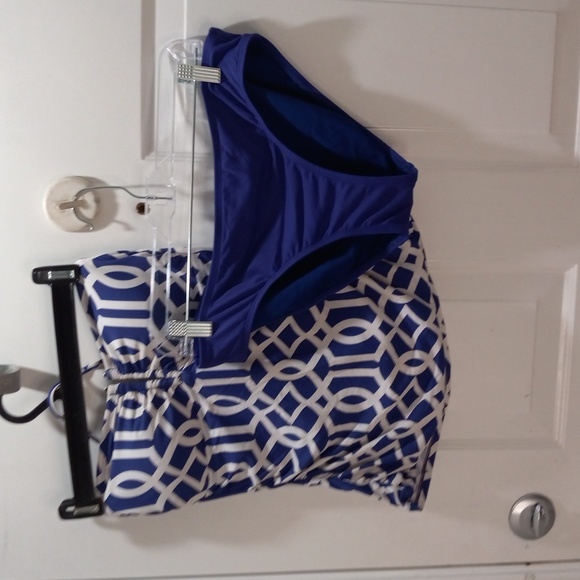 Liz Clairborne Blue/White Graphic Two Piece Size 8 - Picture 8 of 8